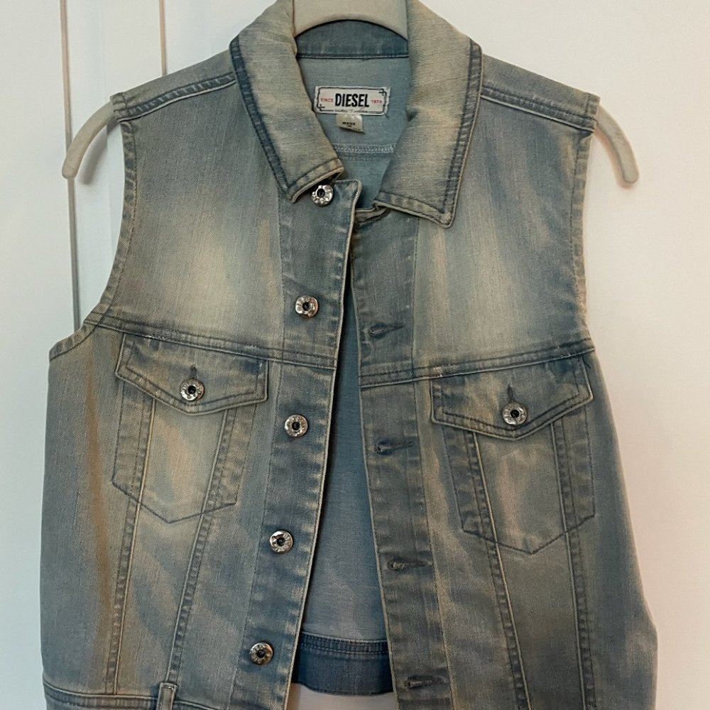 DIESEL Denim Vest Light Blue Women S